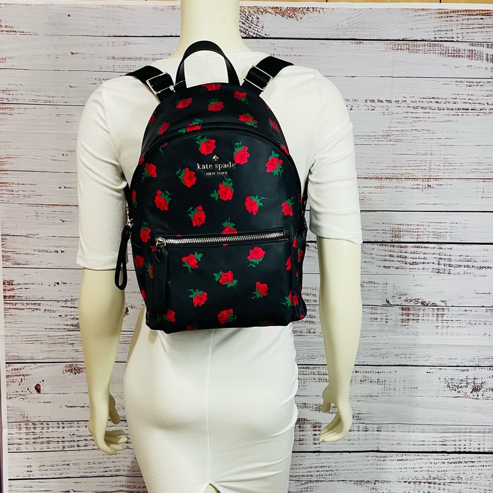 NWT Kate Spade Chelsea Rose Toss Printed Medium Backpack